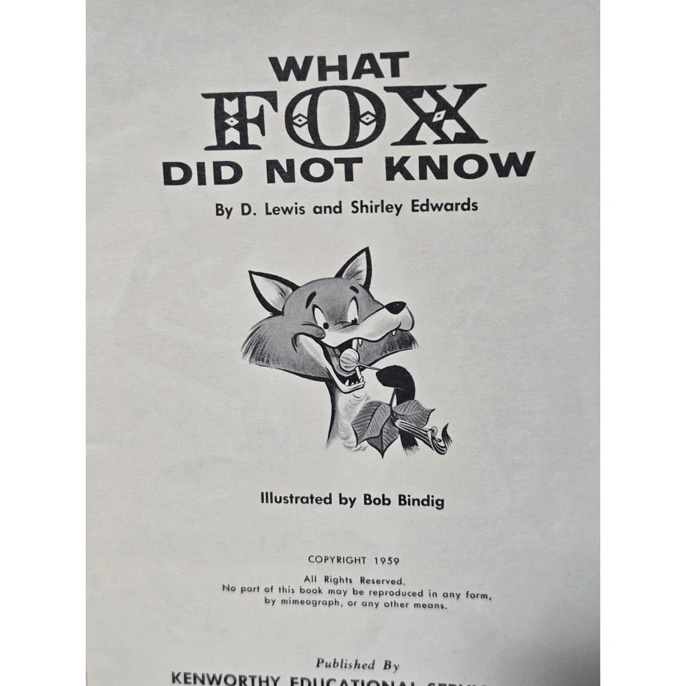 Vintage RARE 1959 Book WHAT FOX DID NOT KNOW‎ Children's Paperback Kenworthy
